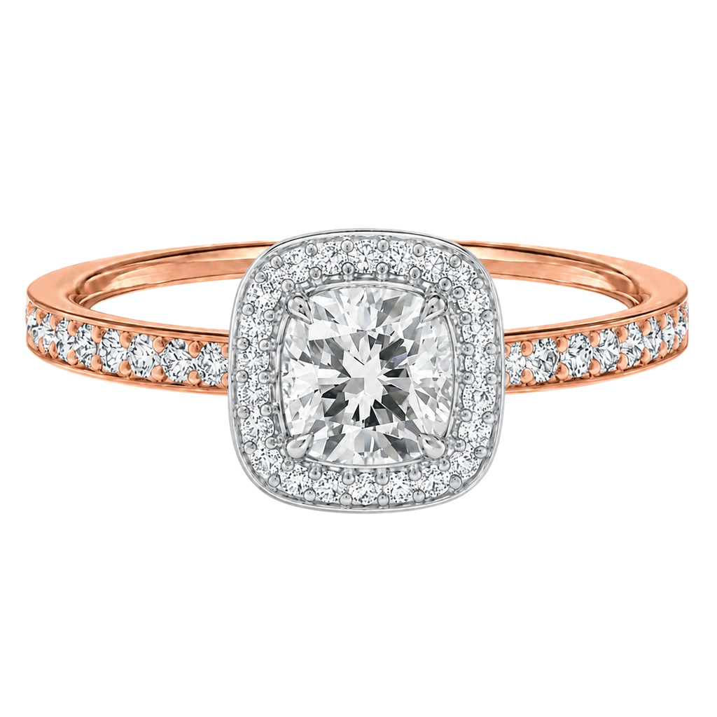 Deneuve - Cushion - Rose/White Tone - Pavé