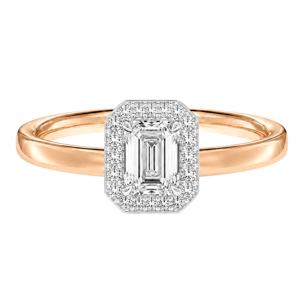 Deneuve - Emerald - Rose/White Tone - Plain