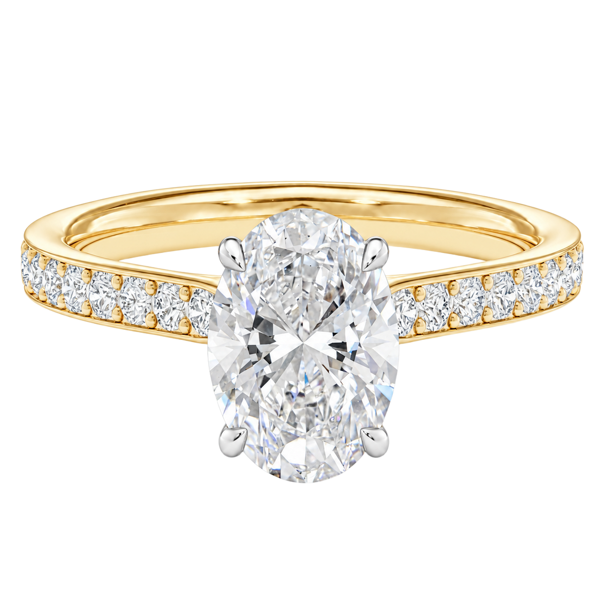 Talia - Oval - Yellow/White Tone - Pavé