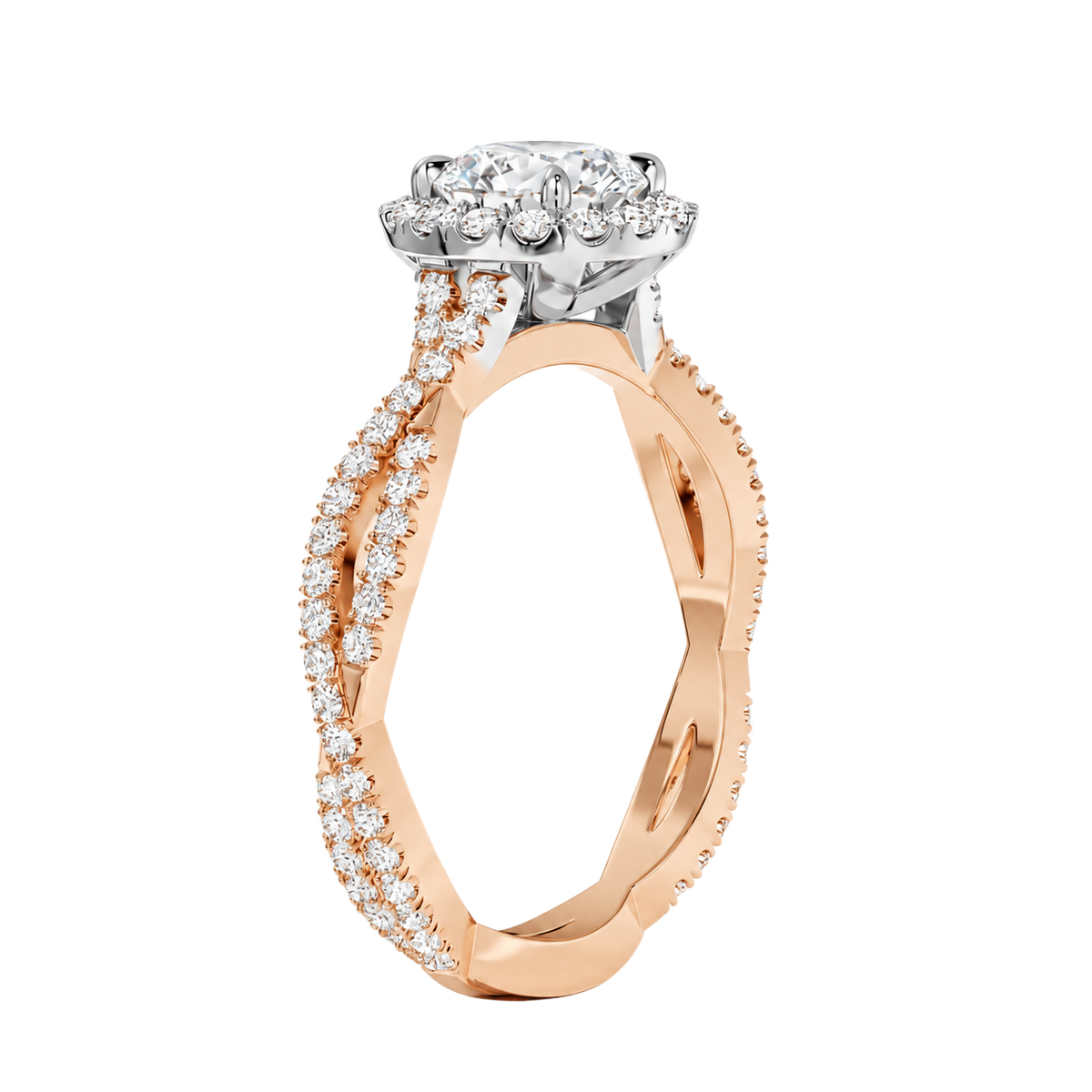 Braid - Round - Rose/White Tone - Pavé
