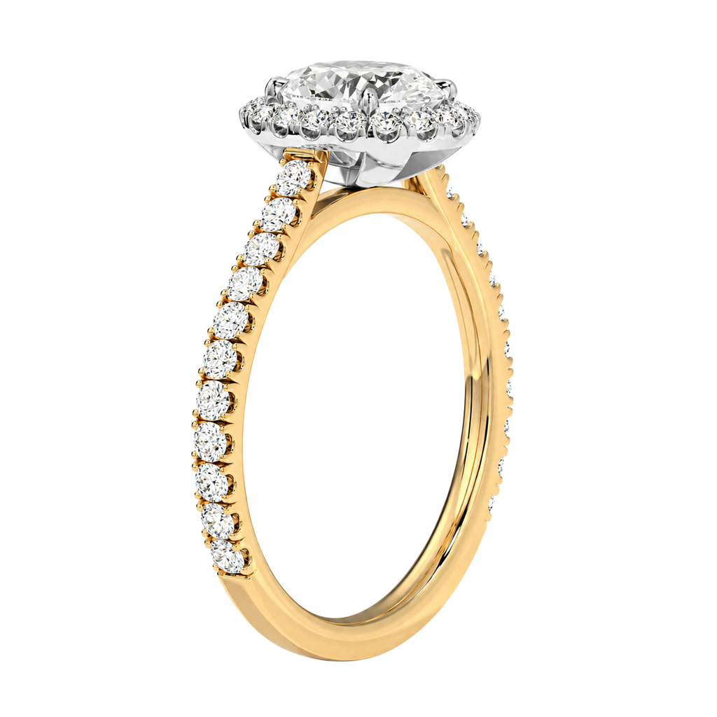 Cordelia - Oval - Yellow / White Tone - Pavé