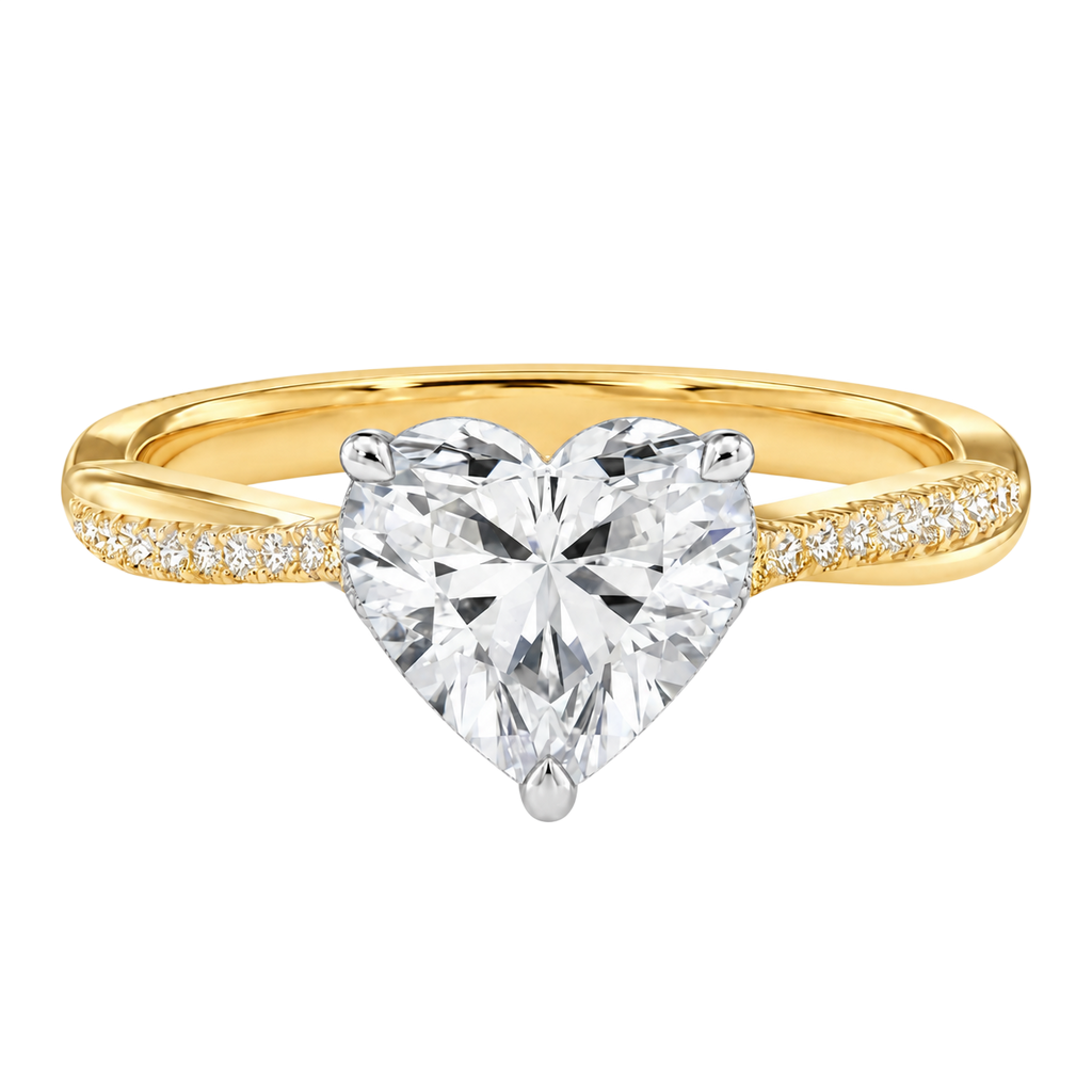 Wreath - Heart - Yellow/White Tone - Pavé