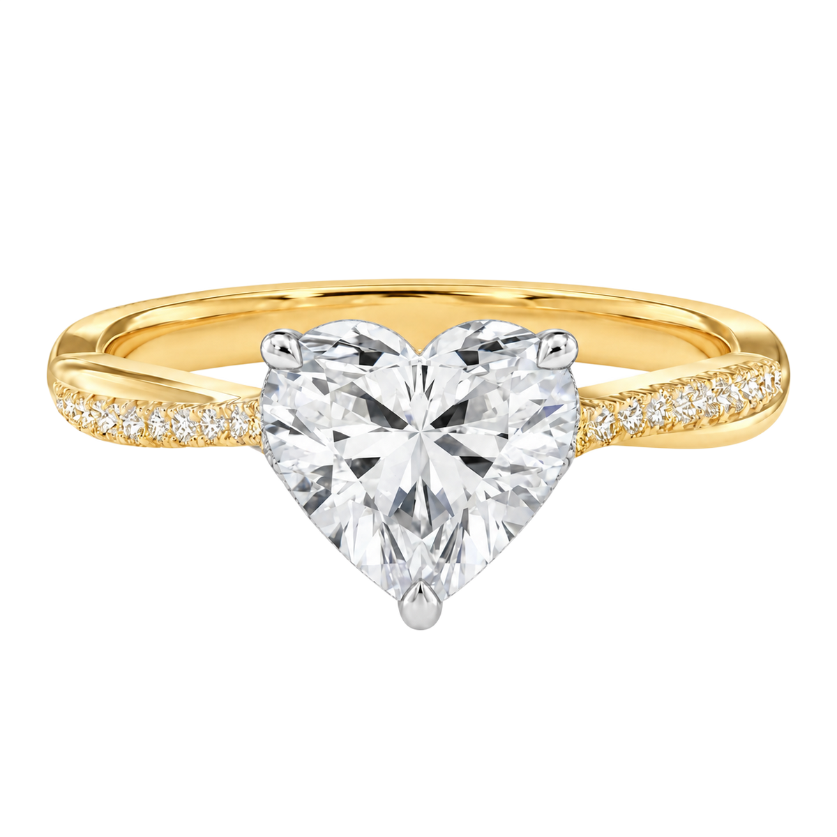 Wreath - Heart - Yellow/White Tone - Pavé