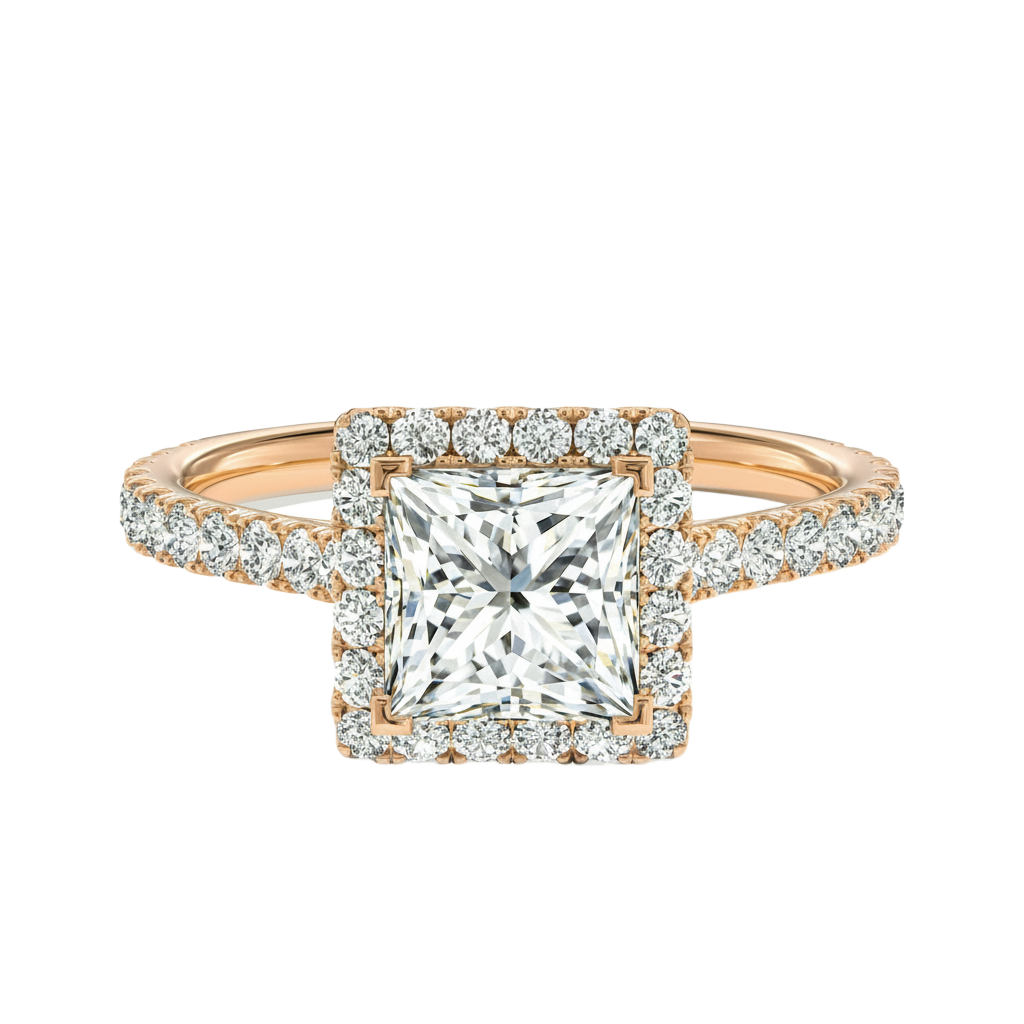 Cordelia - Princess - Rose Gold - Pavé