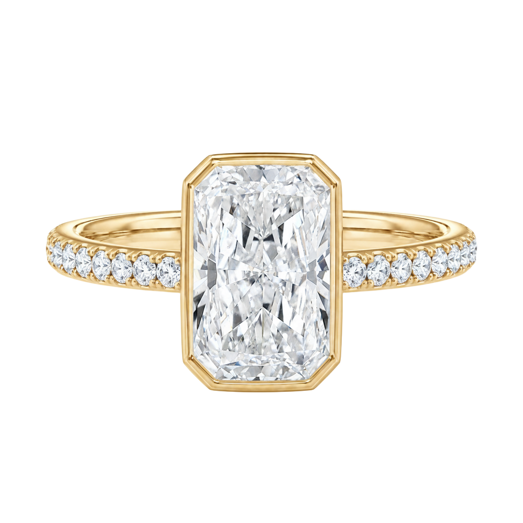 Bailey - Radiant - Yellow Gold - Pavé