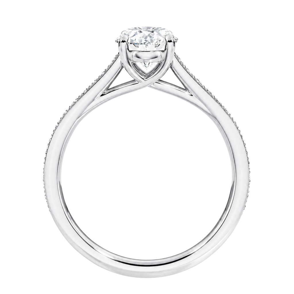 Basilica - Pear - White Gold - Pavé