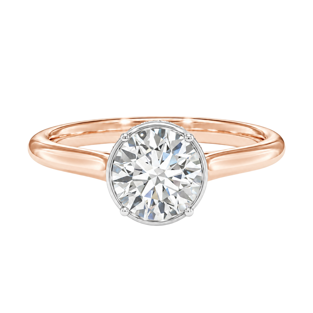 Solenne - Round - Rose/White Tone - Plain
