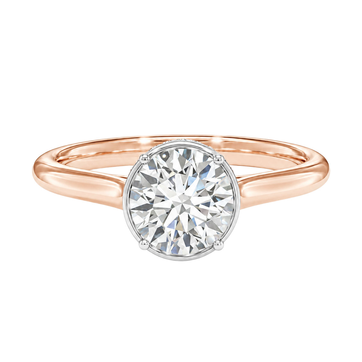 Solenne - Round - Rose/White Tone - Plain