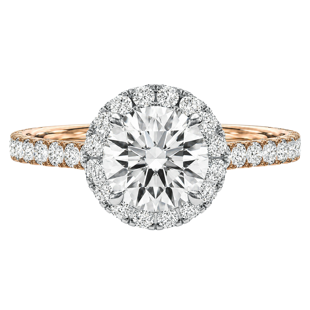 Cordelia - Round - Rose / White Tone - Pavé