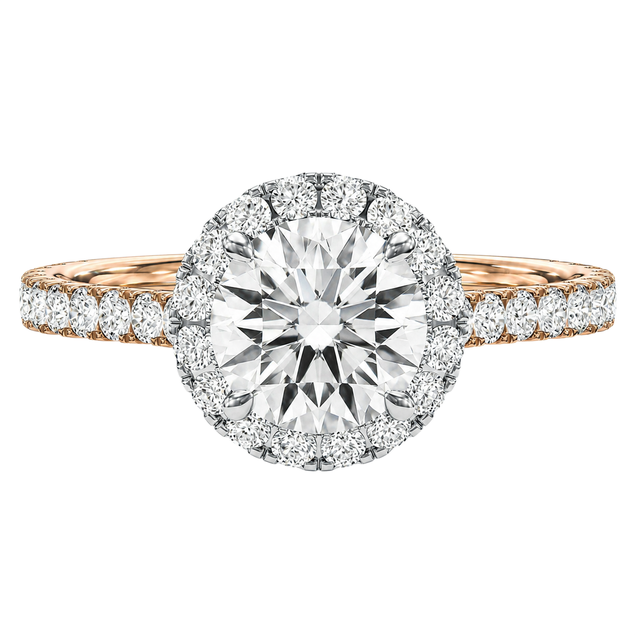 Cordelia - Round - Rose / White Tone - Pavé