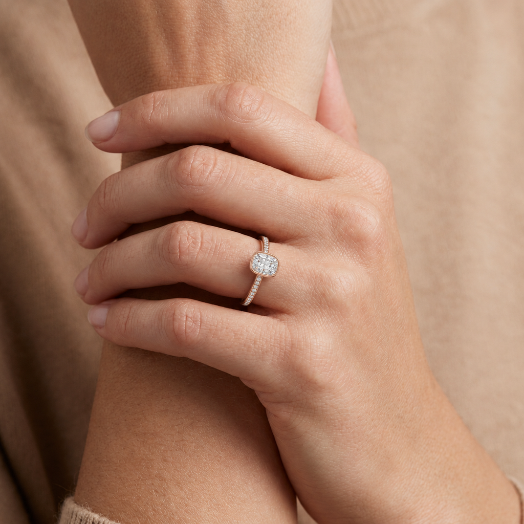 Bailey - Cushion - Rose Gold - Channel