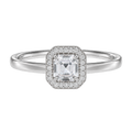 Deneuve - Asscher - White Gold - Plain
