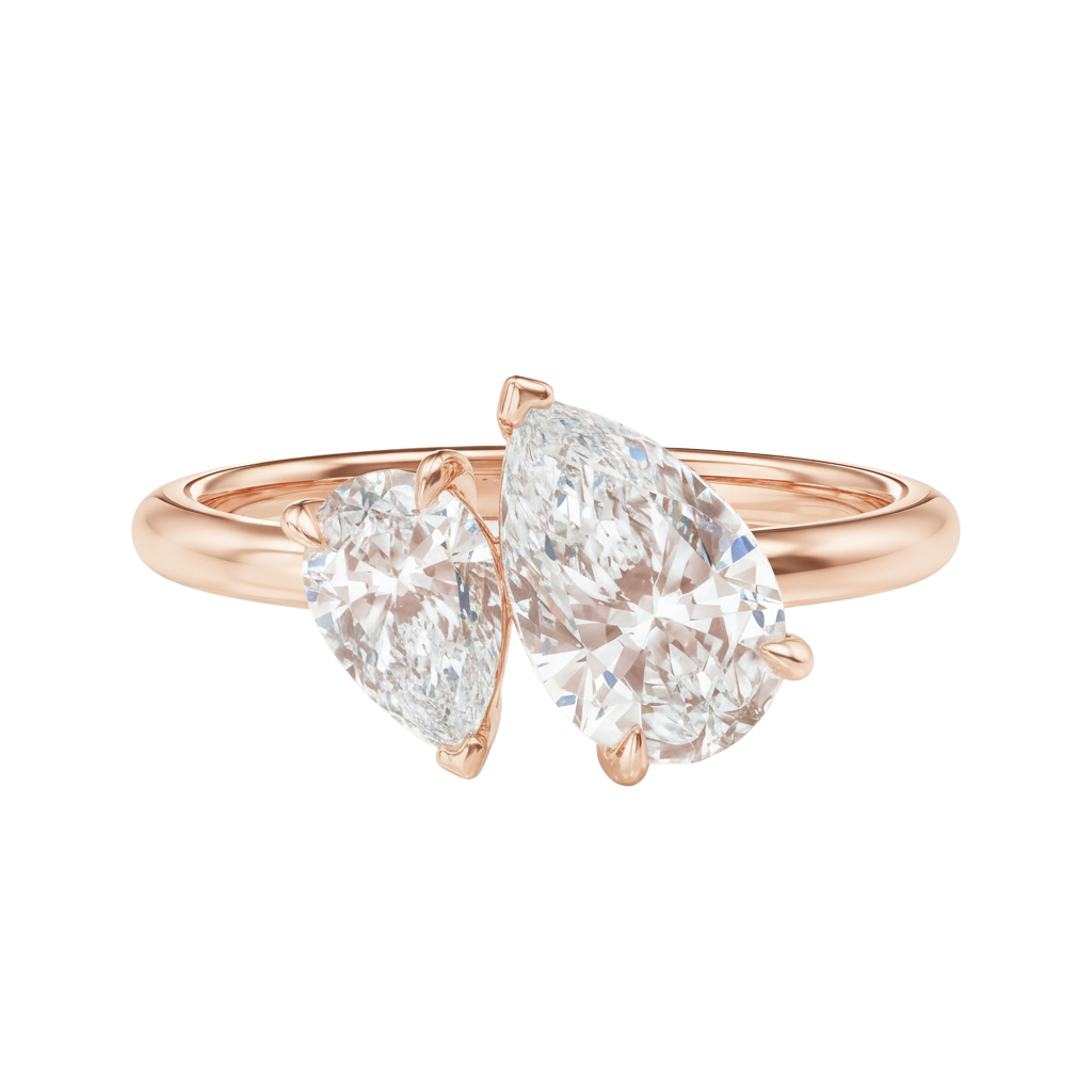 Duo - Pear - Rose Gold - Plain