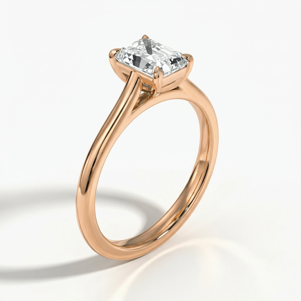 Bardot - Emerald - Rose Gold - Plain