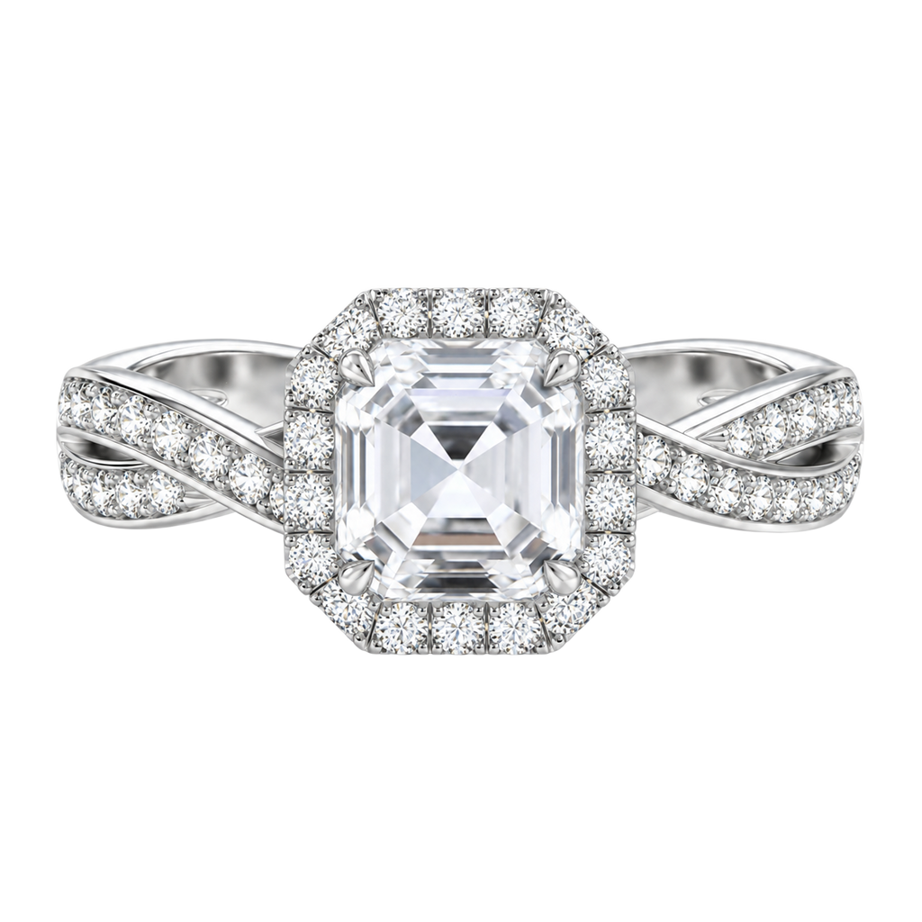 Braid - Asscher - White Gold - Channel
