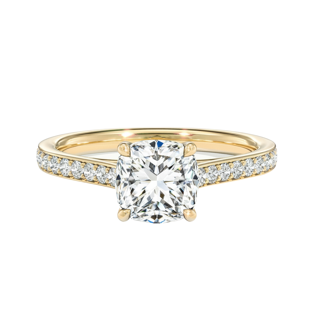 Basilica - Cushion - Yellow Gold - Pavé