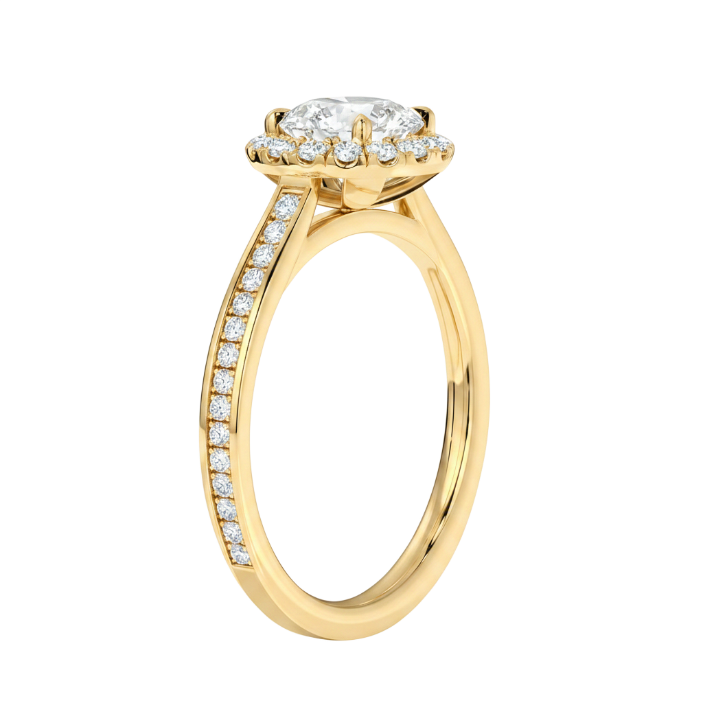 Cordelia - Round - Yellow Gold - Channel