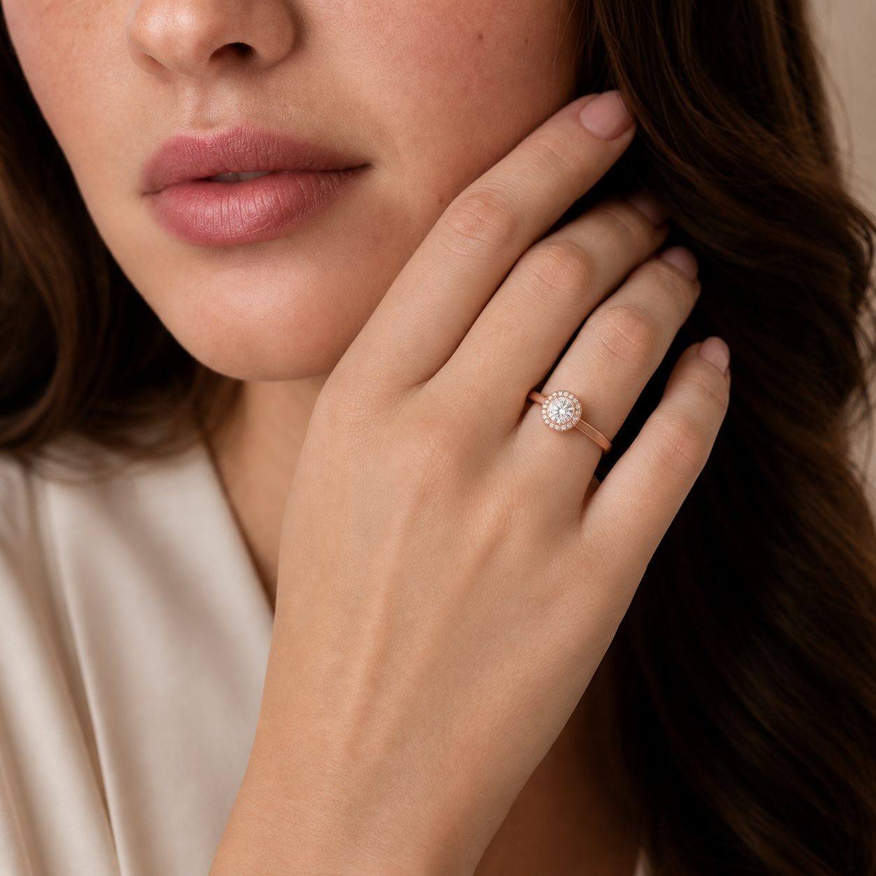 Deneuve - Round - Rose Gold - Plain