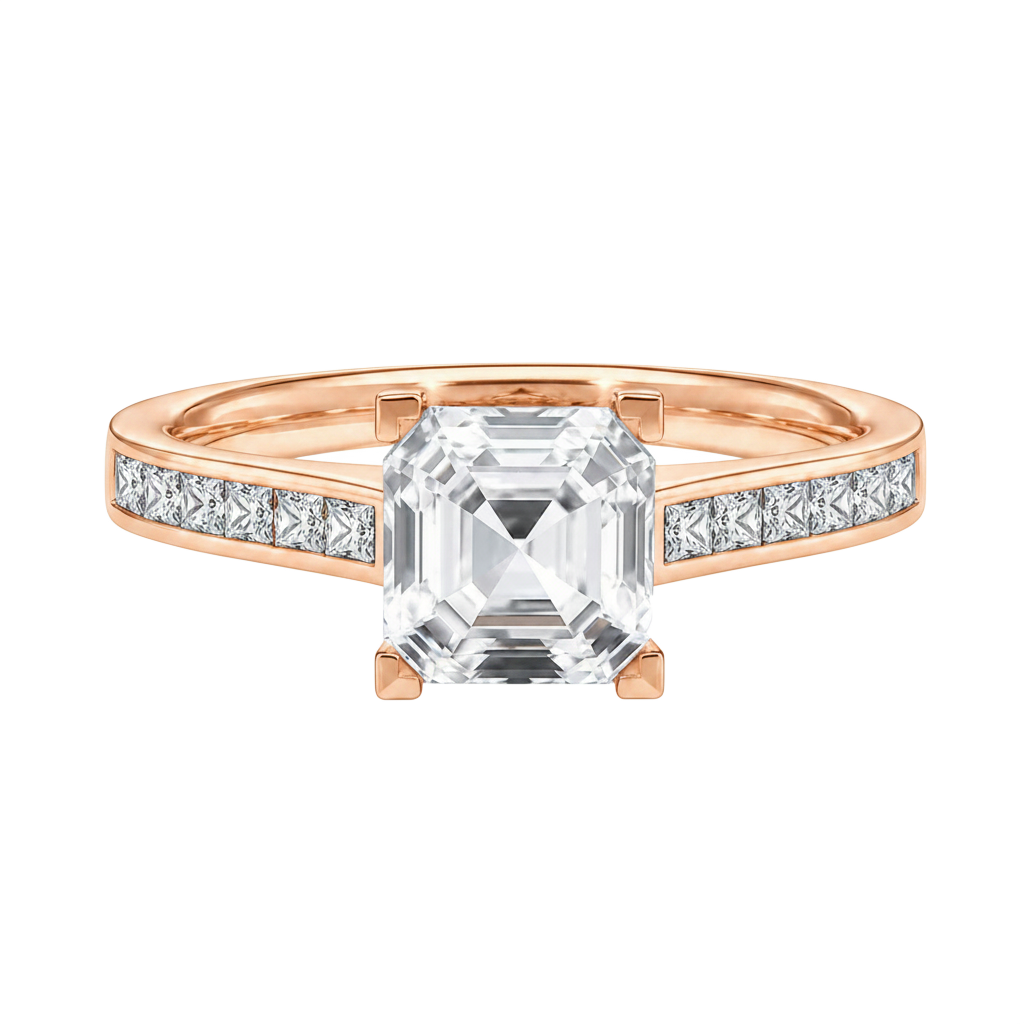 Basilica - Asscher - Rose Gold - Channel