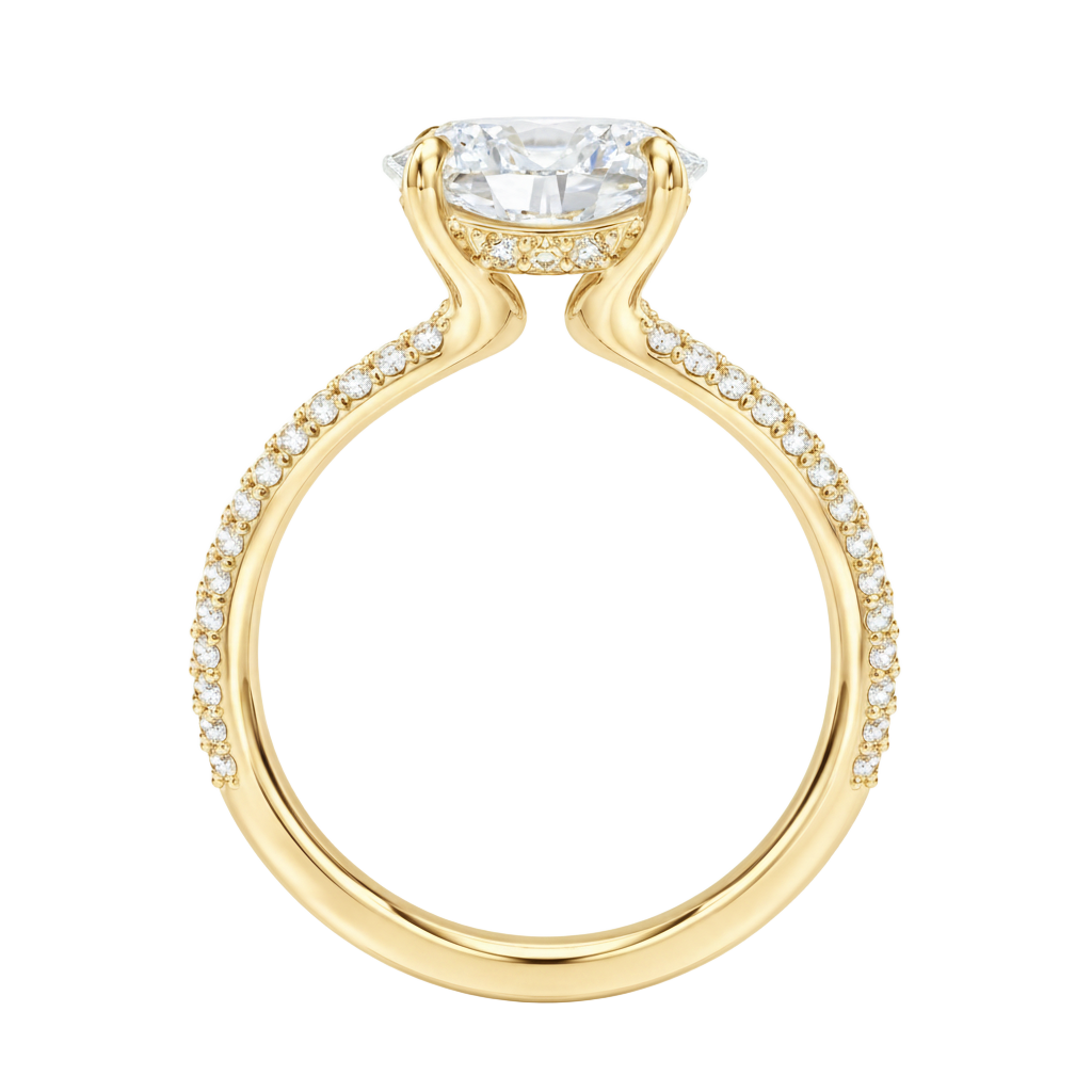 Meridian - Oval - Yellow Gold - Pavé
