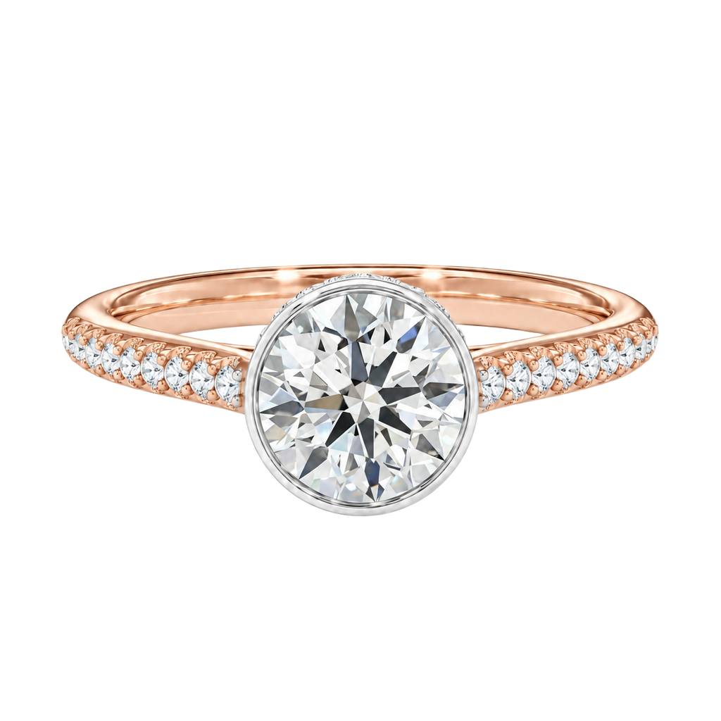Solenne - Round - Rose/White Tone - Pavé