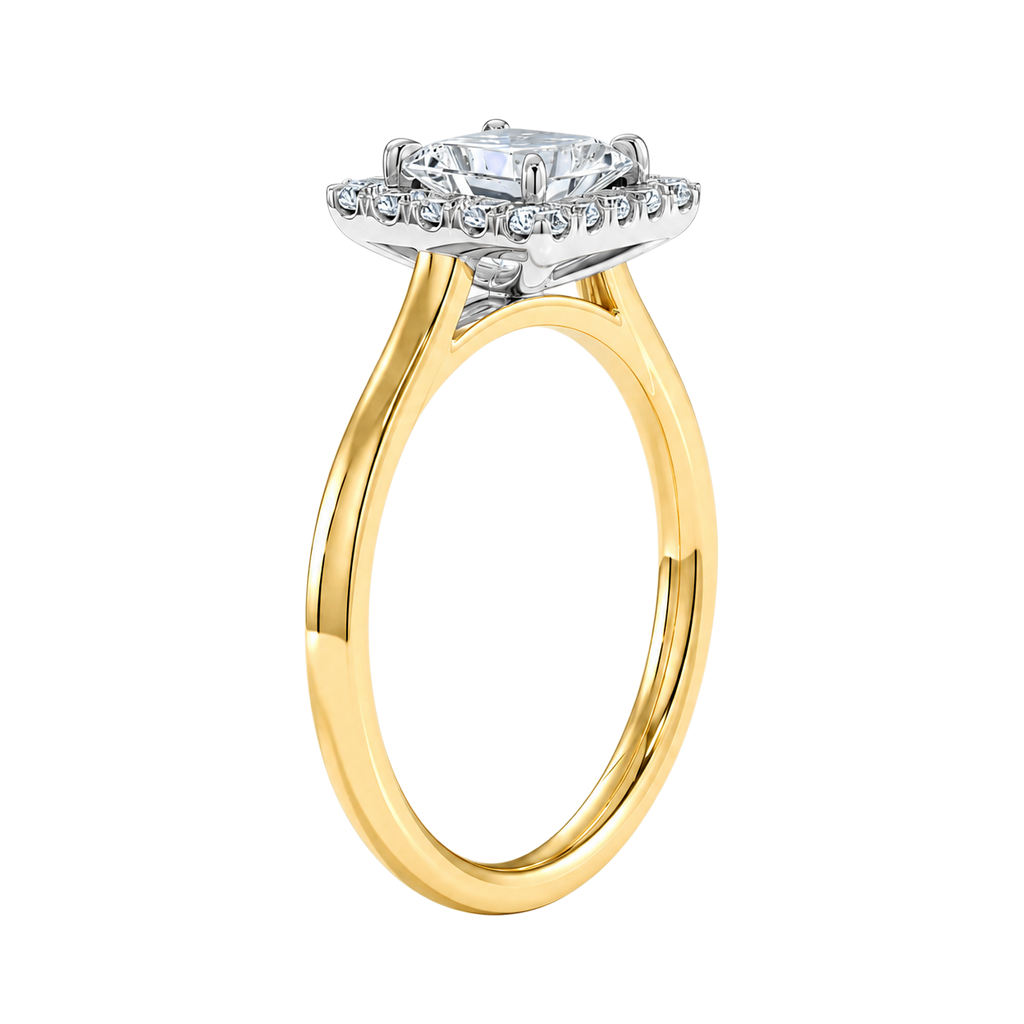 Cordelia - Asscher - Yellow / White Tone - Plain