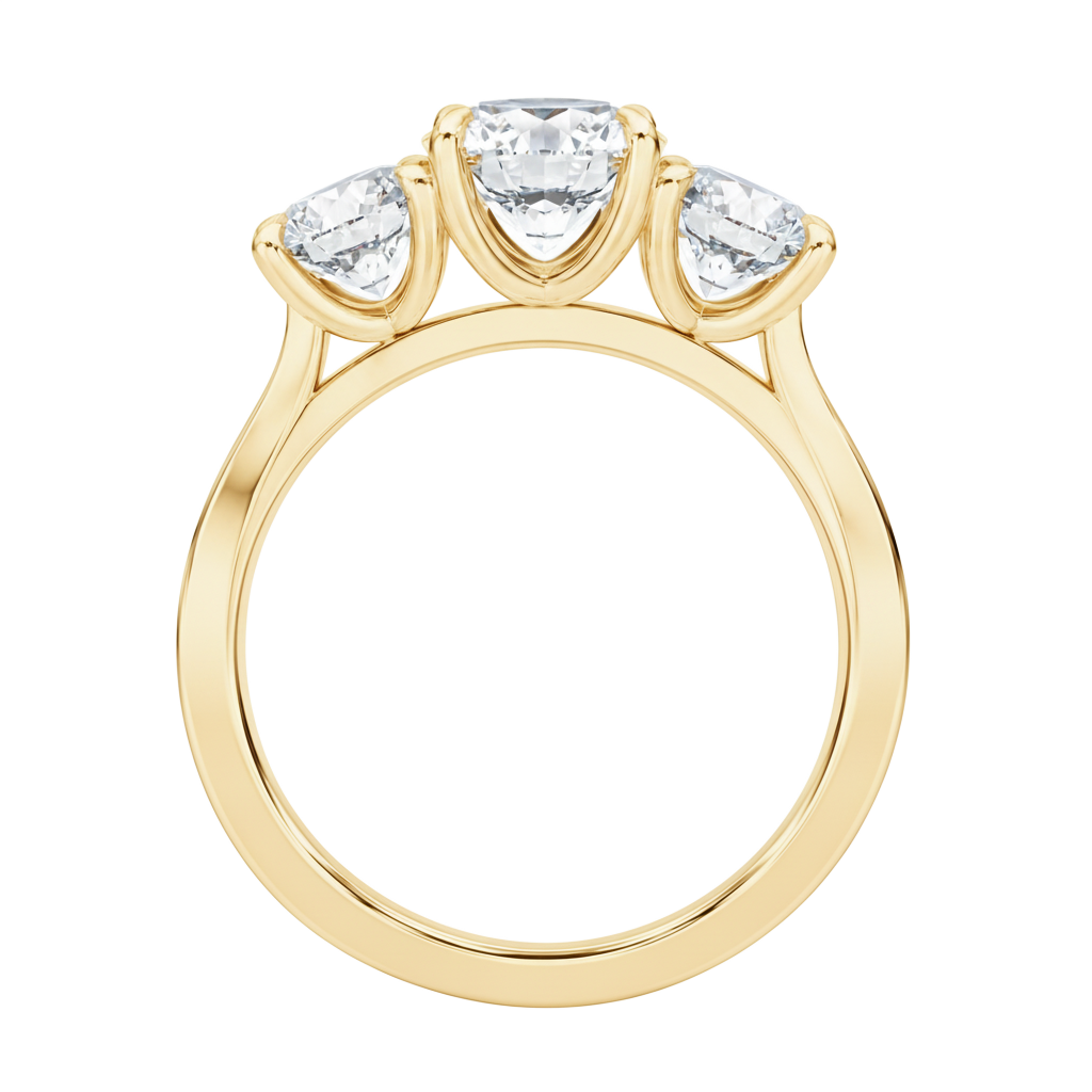 Trinity - Round - Yellow Gold - Channel