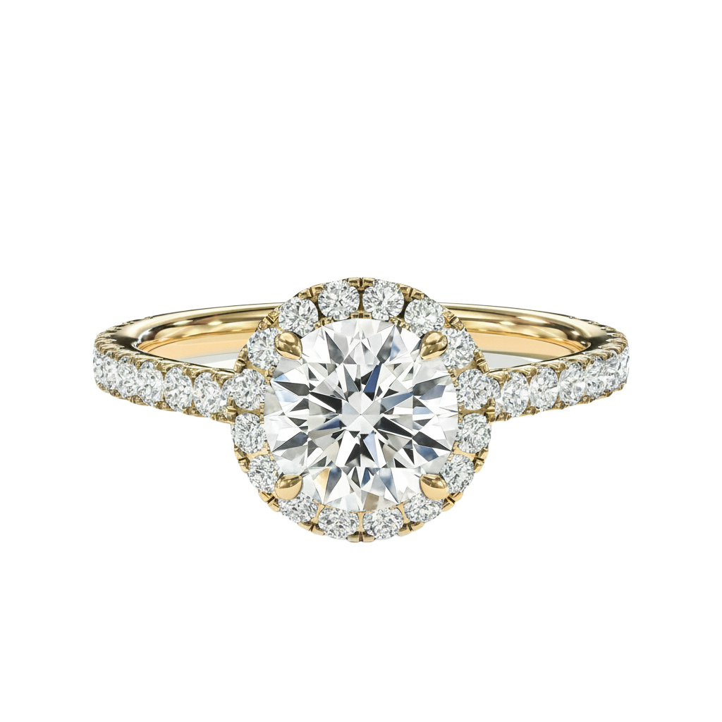 Cordelia - Round - Yellow Gold - Pavé