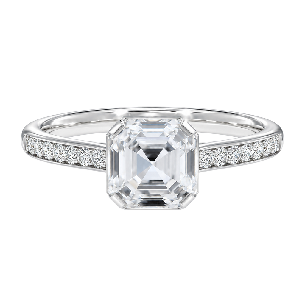 Solenne - Asscher - White Gold - Channel