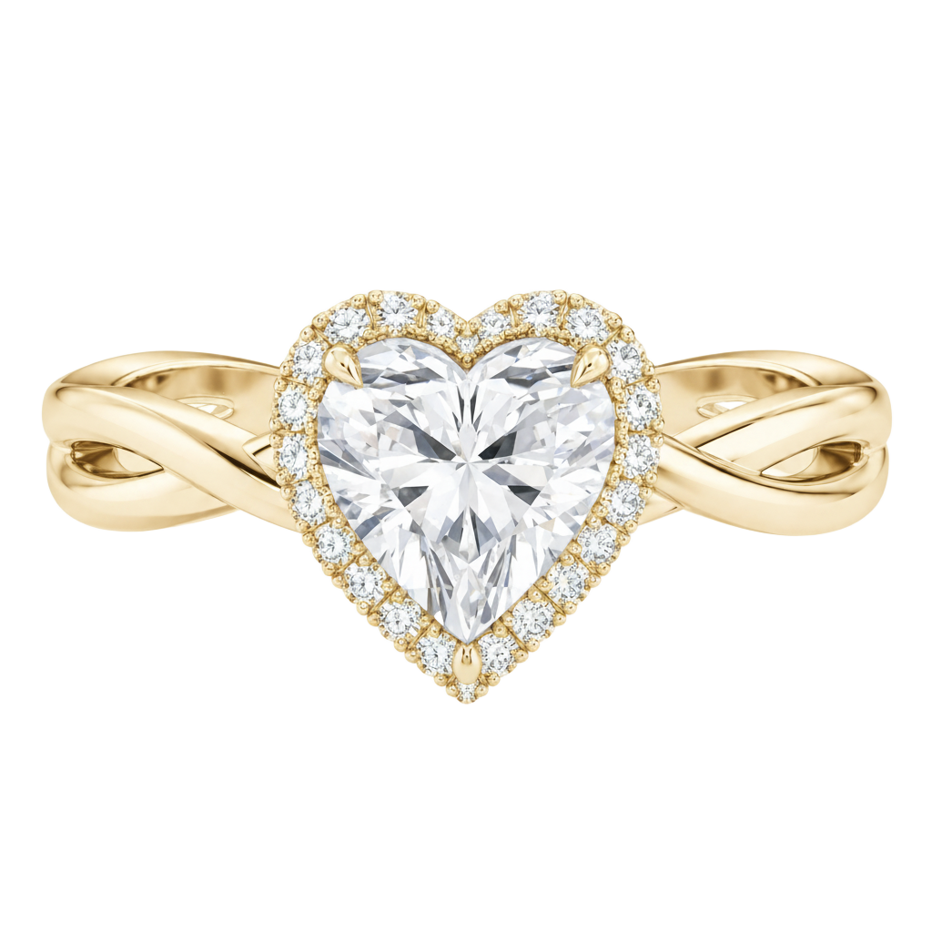 Braid - Heart - Yellow Gold - Plain
