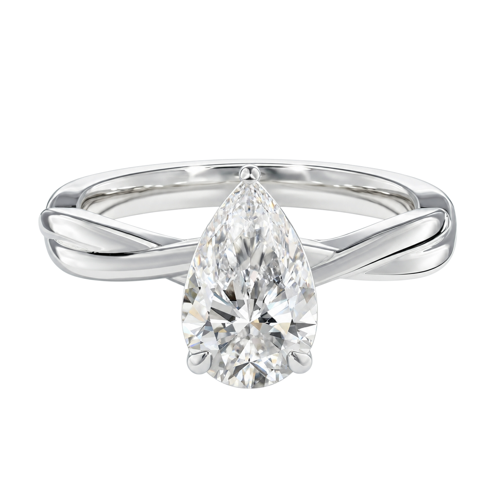 Wreath - Pear - Platinum - Plain