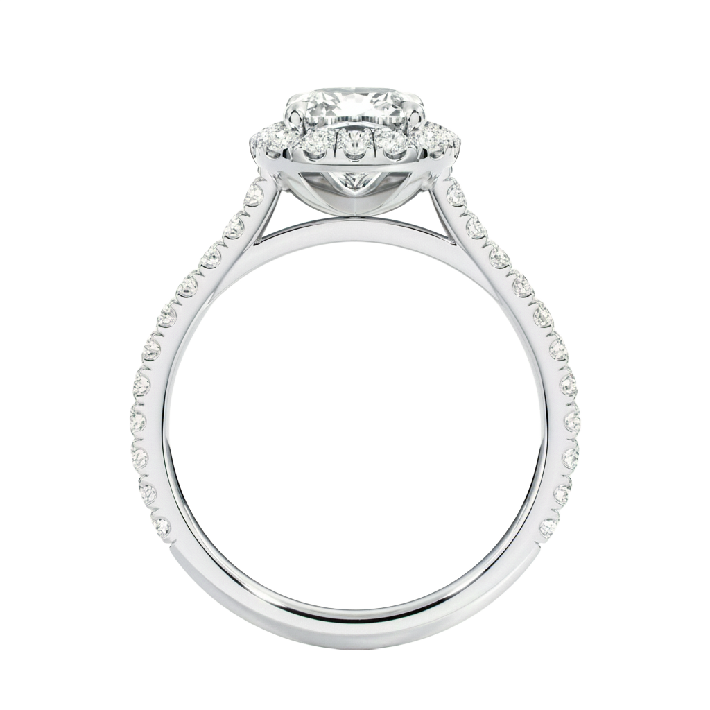Cordelia - Cushion - White Gold - Pavé