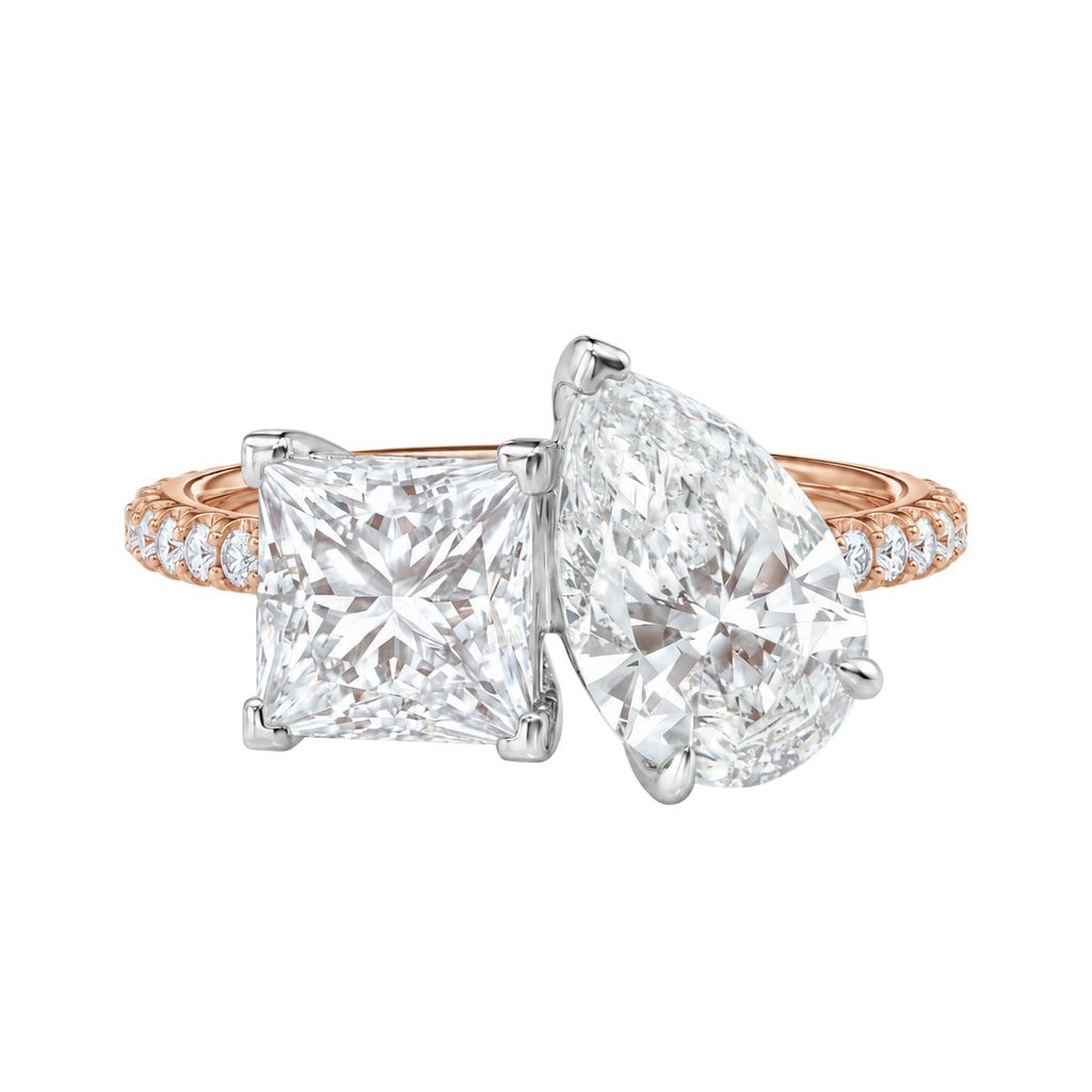 Duo - Princess - Rose/White Tone - Pavé