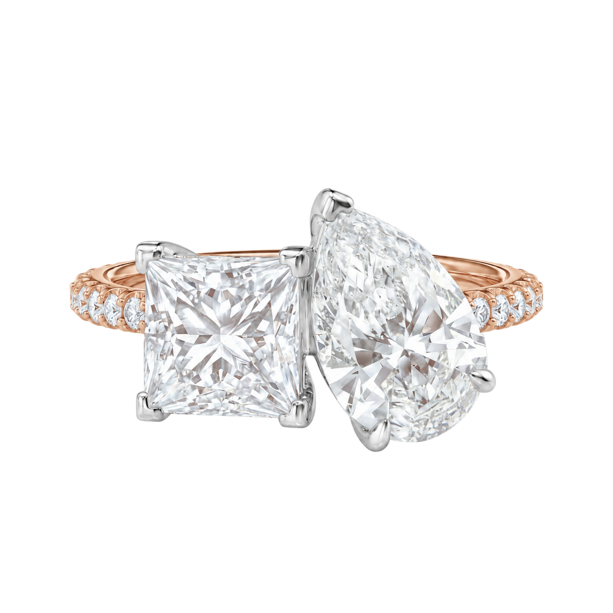 Duo - Princess - Rose/White Tone - Pavé