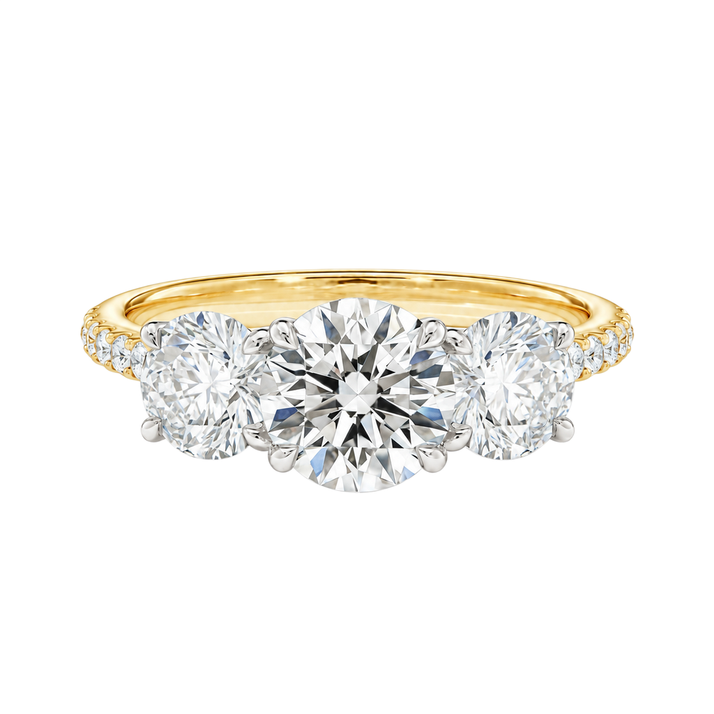 Trinity - Round - Yellow/White Tone - Pavé