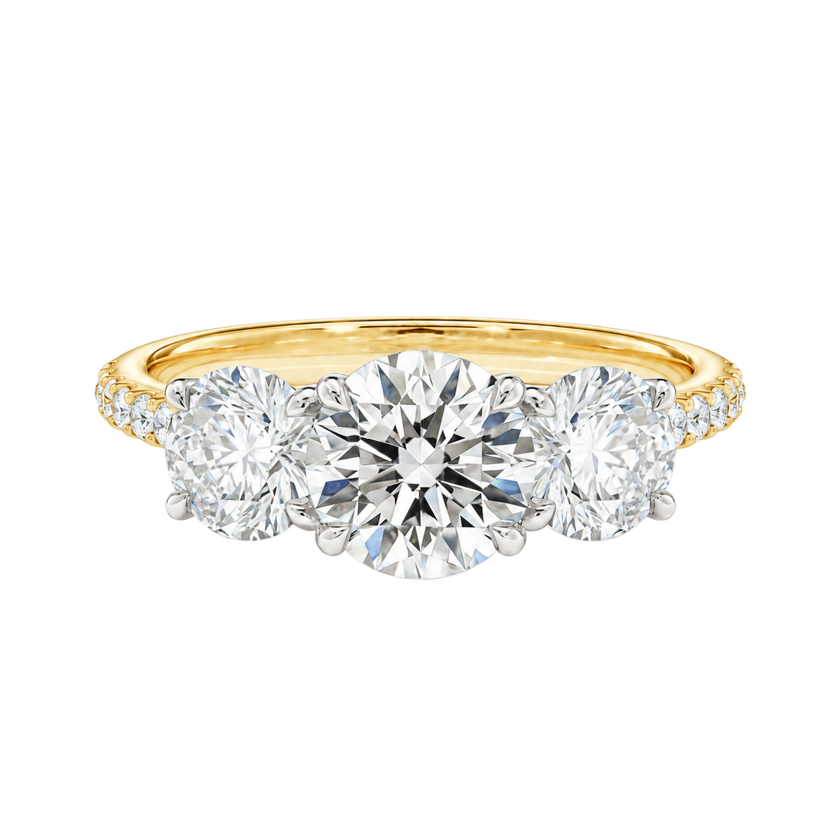 Trinity - Round - Yellow/White Tone - Pavé