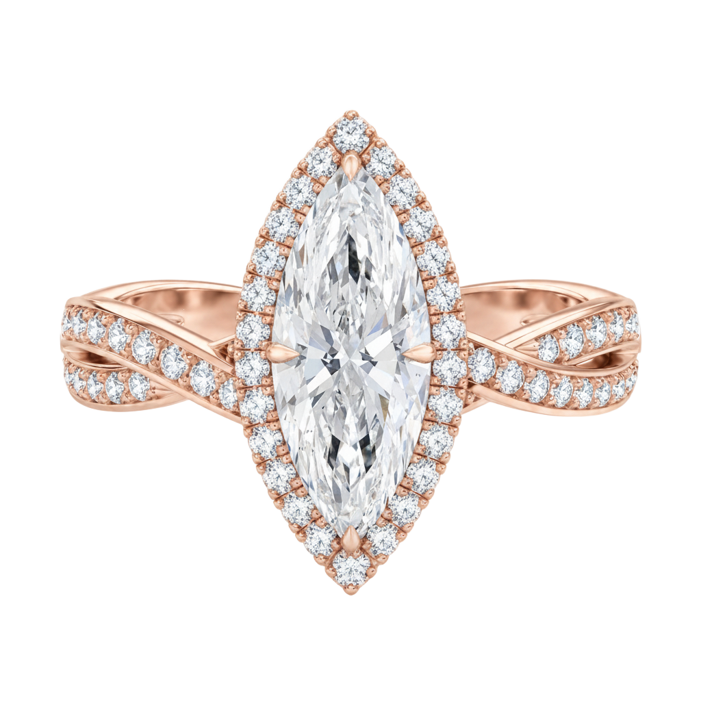 Braid - Marquise - Rose Gold - Channel
