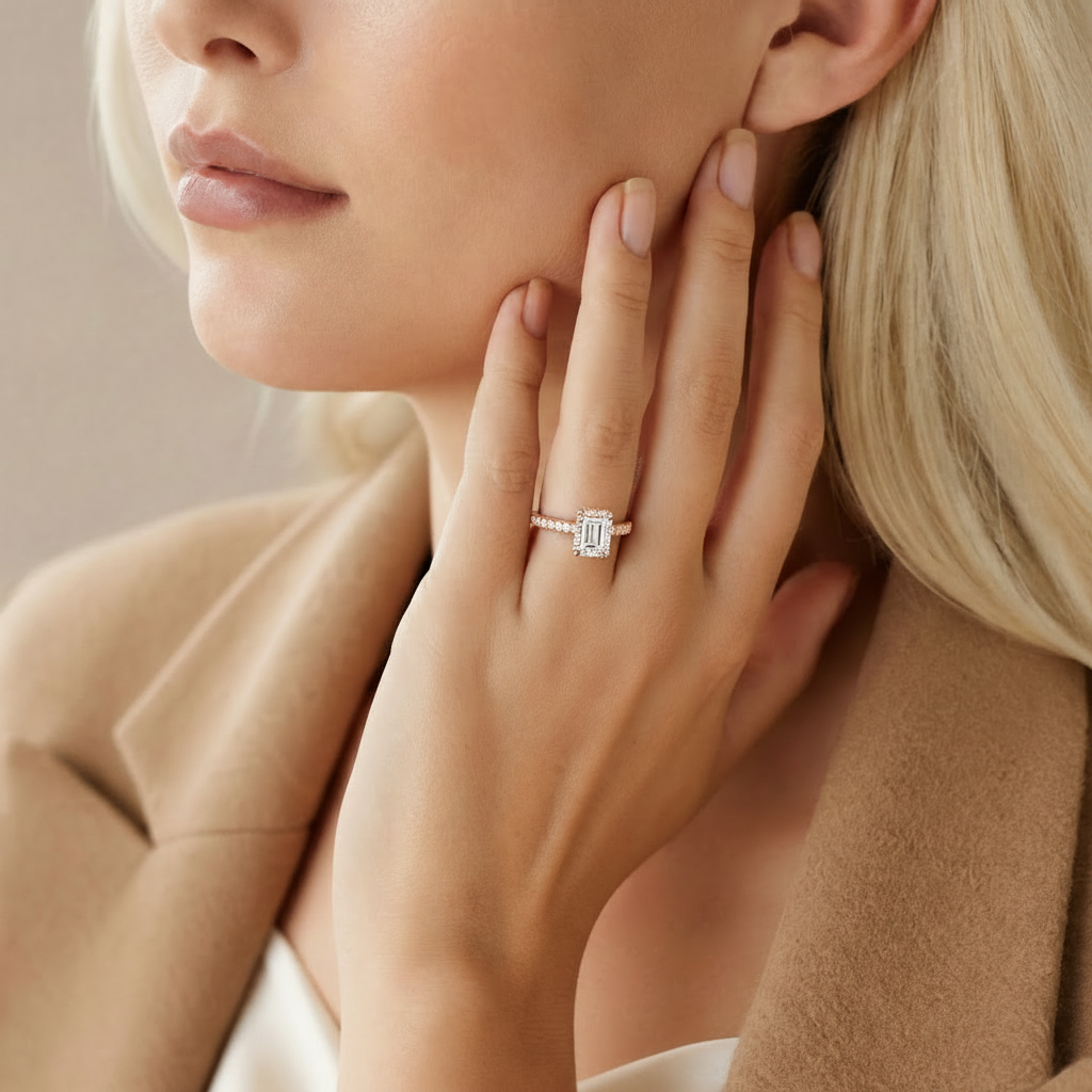 Basilica - Radiant - Rose Gold - Pavé