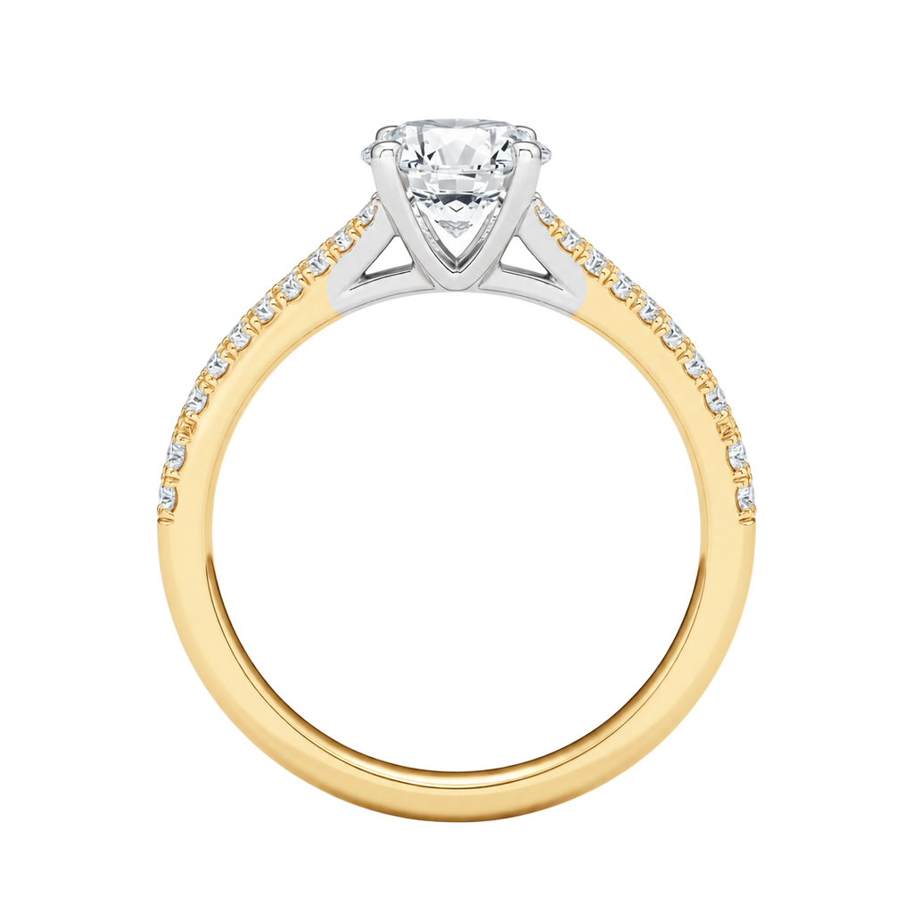 Wreath - Round - Yellow/White Tone - Pavé