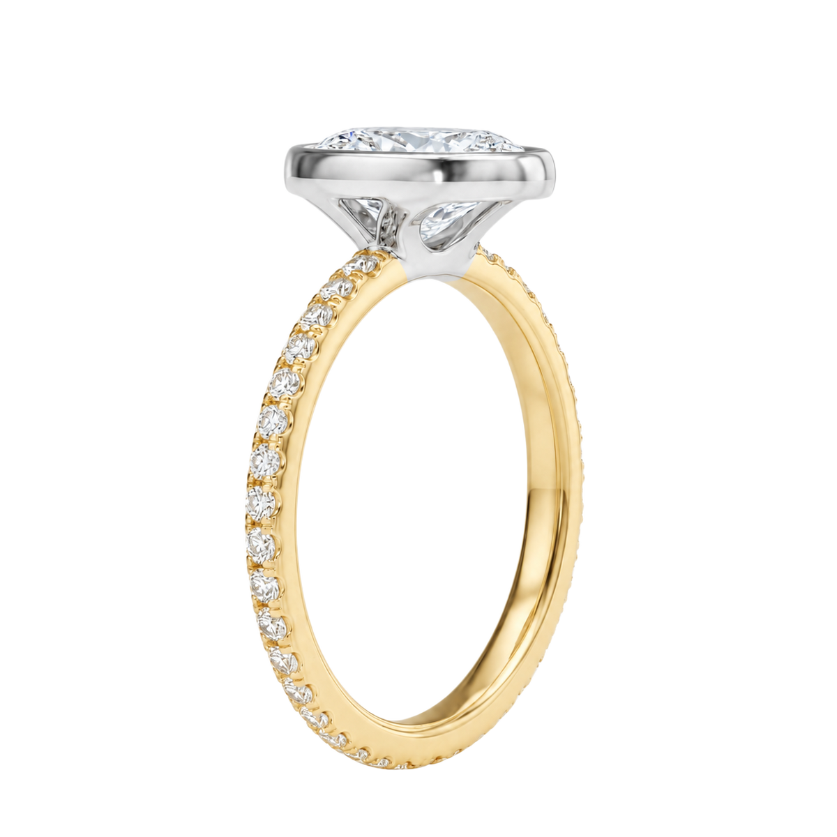 Bailey - Oval - Yellow/White Tone - Pavé