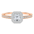 Deneuve - Asscher - Rose/White Tone - Pavé