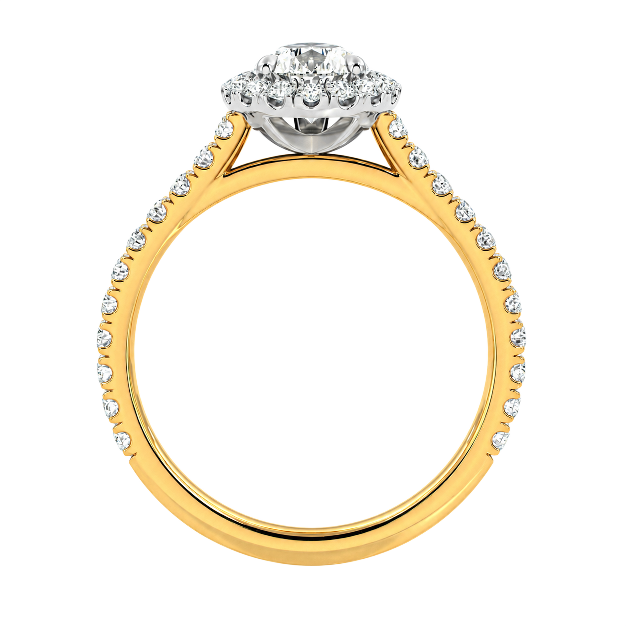 Cordelia - Pear - Yellow / White Tone - Pavé