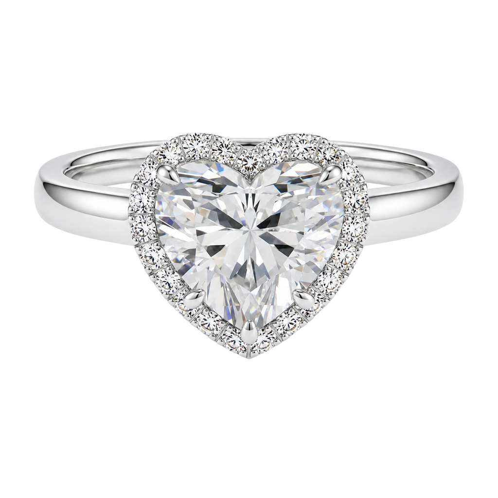 Cordelia - Heart - White Gold - Plain