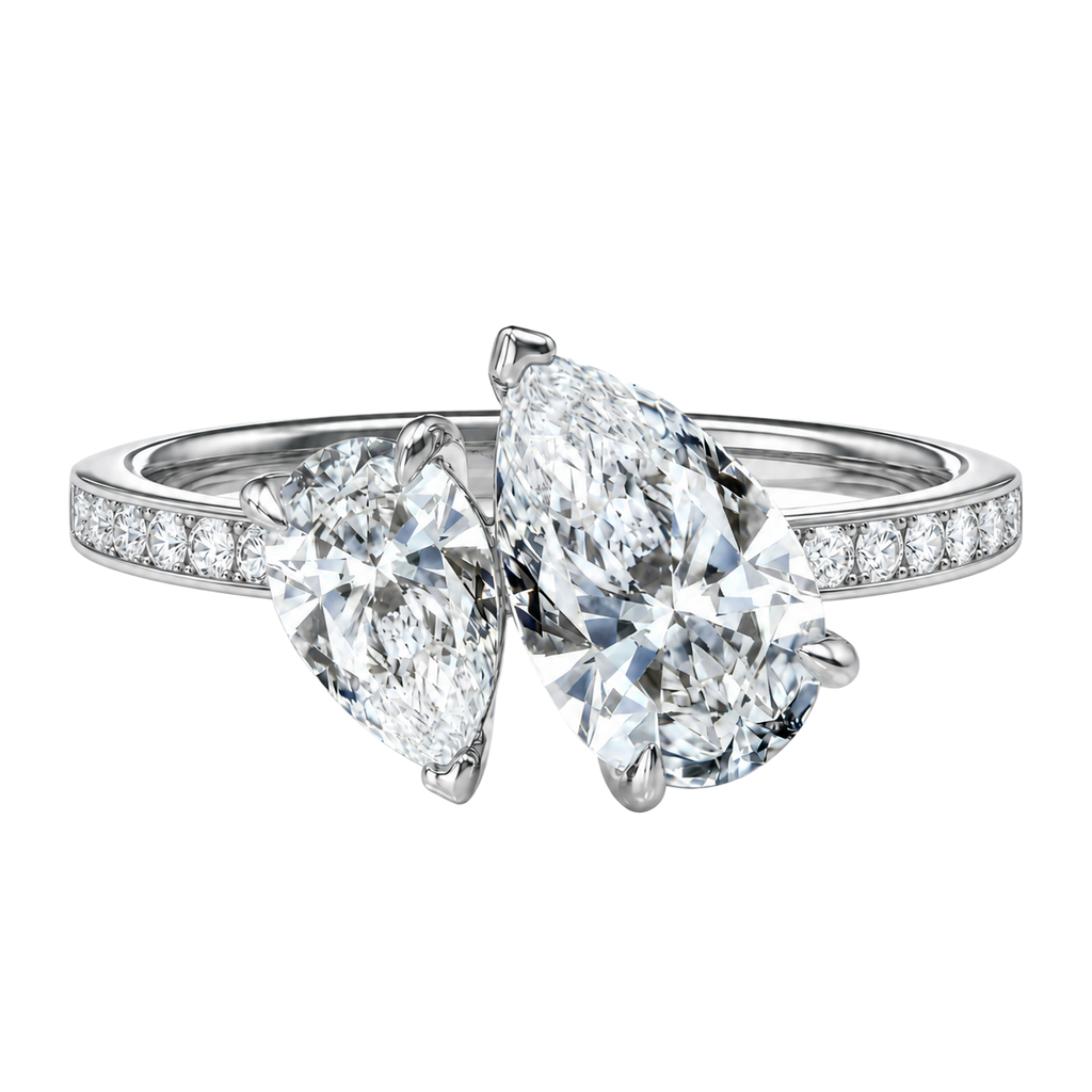Duo - Pear - White Gold - Channel