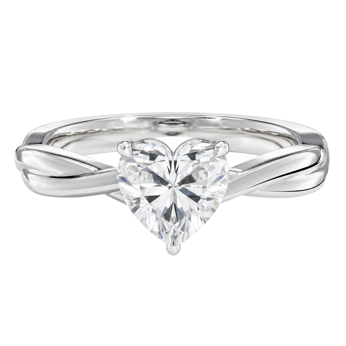 Wreath - Heart - Platinum - Plain