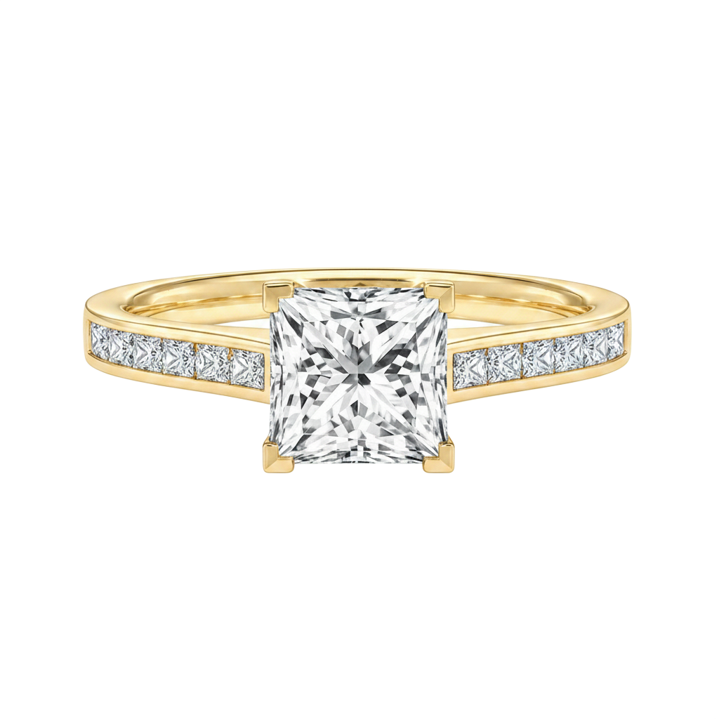 Basilica - Princess - Yellow Gold - Channel