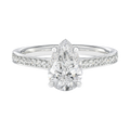 Basilica - Pear - White Gold - Pavé