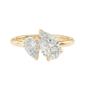 Duo - Pear - Yellow Gold - Plain