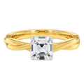 Wreath - Asscher - Yellow/White Tone - Plain