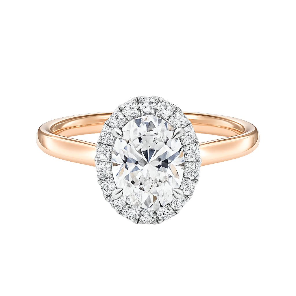 Cordelia - Oval - Rose / White Tone - Plain